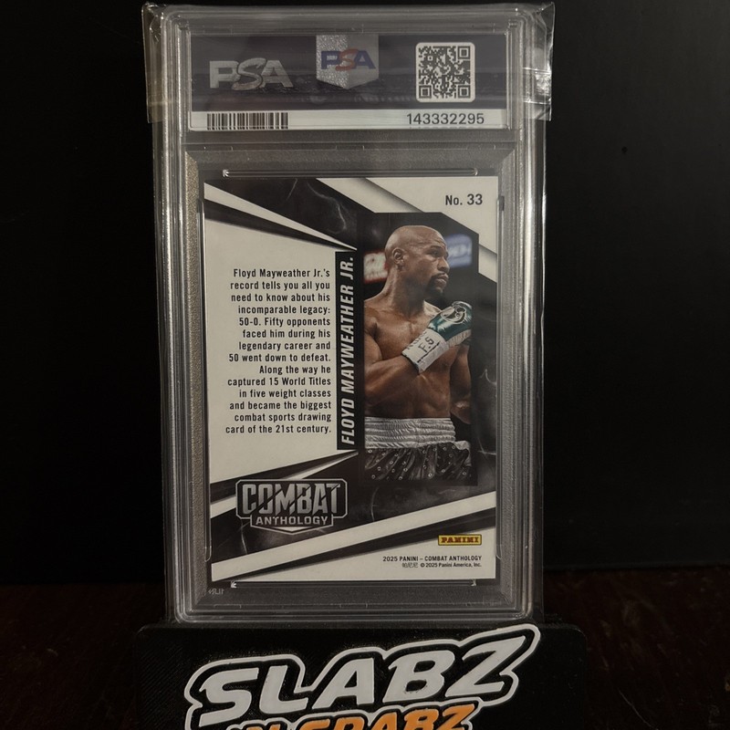 2025 Panini Combat Anthology Floyd Mayweather Jr Gold 5/10 PSA 9 Gem Mint￼ view 2