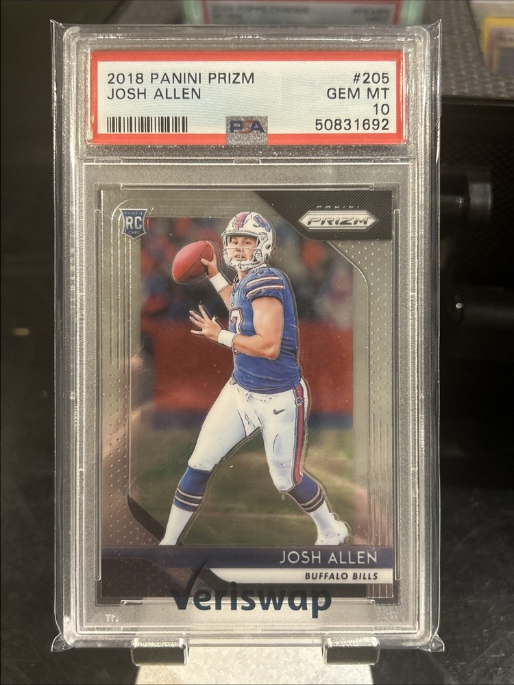 Josh Allen 2018 Panini Prizm Rookie Card RC Buffalo Bills #205 PSA 10
