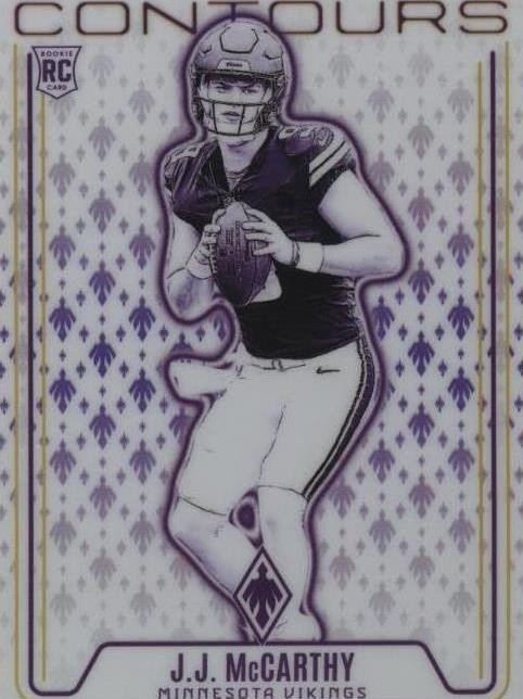 2024 Panini Phoenix - Contours J.J. McCarthy #CON-JMY Purple (RC) PSA 10