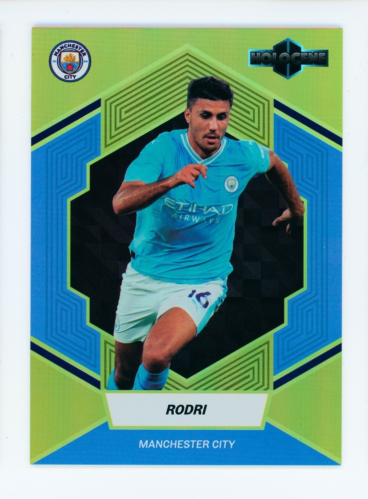 2024 Rodri Daka Holocene Gold Refractor Manchester City Soccer Card 6/10