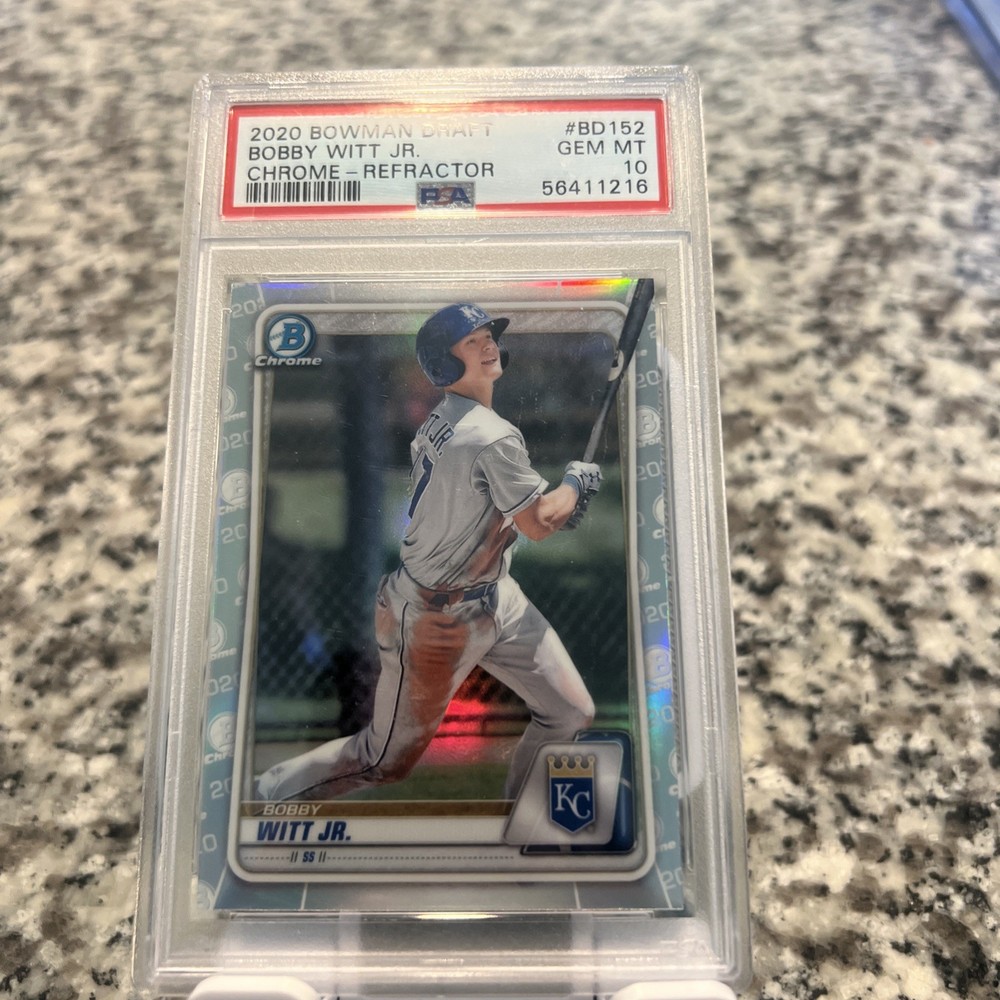 PSA 10 BOBBY WITT JR. 2020 Bowman Chrome Draft REFRACTOR Rookie Card RC GEM MINT