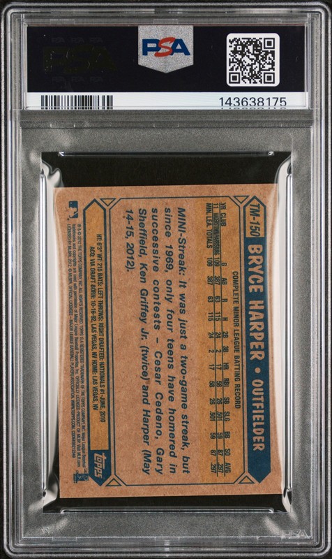 2012 Topps 1987 Topps Minis #TM150 Bryce Harper 1987 Topps Minis RC PSA 10 view 2