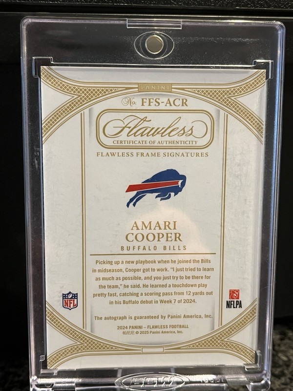 2024 Panini Flawless Amari Cooper Bills Frame Signature Autograph 1/1 One of One view 2