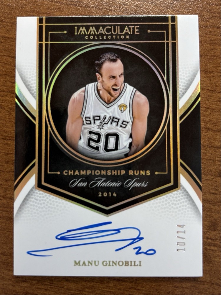 2024-25 PANINI - Immaculate collection Manu Ginobili Championship Runs Auto /14