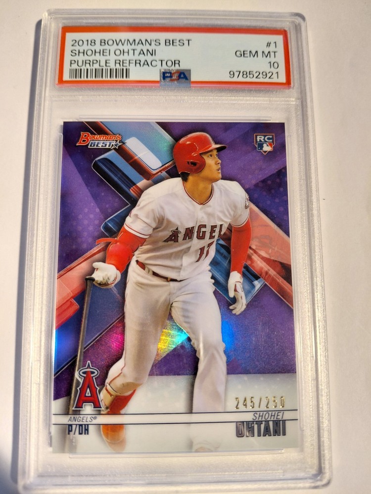 2018 Bowmans Best Shohei Ohtani Purple Refractor PSA 10 245/250 Rookie graded