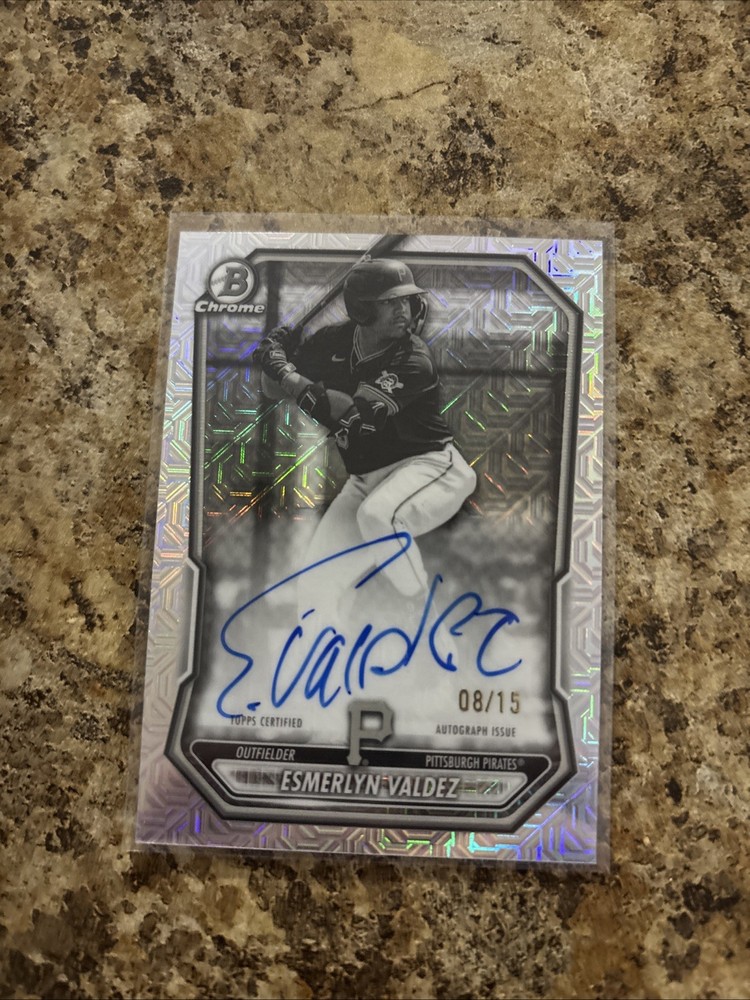 2026 Topps Bowman Chrome Esmerlyn Valdez Black White Mojo Auto 08/15