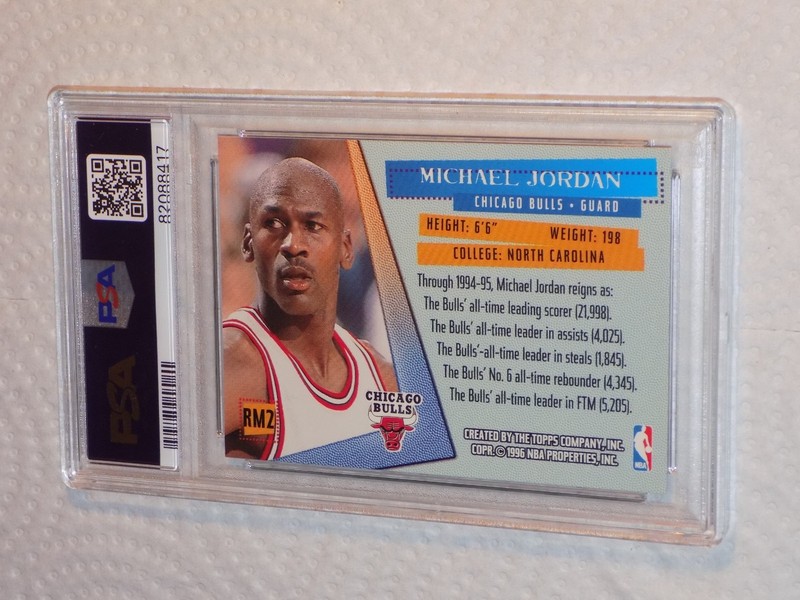 Michael Jordan PSA 8 NM/MT 1995 Stadium Club Reign Men #RM2 view 2