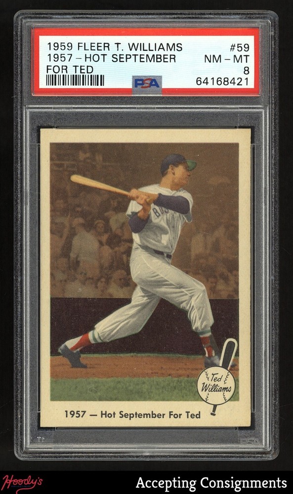 1959 Fleer Ted Williams #59 Hot September for Ted RED SOX HOF PSA 8 NM/MT
