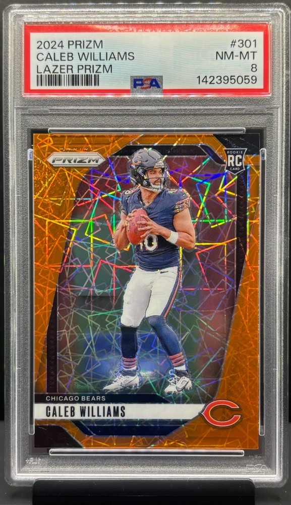 2024 Panini Prizm 301 Caleb Williams ORANGE LAZER Prizm Rookie RC PSA 9 MT Bears