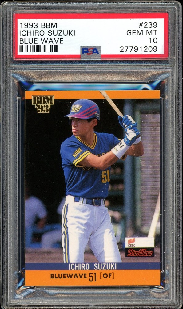 ICHIRO SUZUKI 1993 BBM BLUE WAVE #239 PSA 10 ROOKIE PERFECT CARD