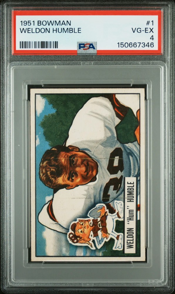 1951 Bowman Weldon Hum Humble #1 PSA 4 Cleveland Browns Vintage Great Eye Appeal