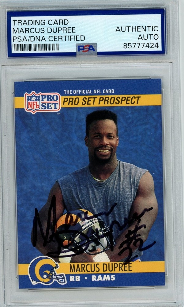 Marcus Dupree 1990 Pro Set RC Rookie Rams PSA/DNA Signed Auto Autographed