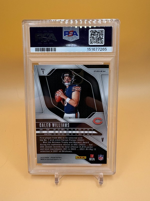 2024 Prizm - Caleb Williams #1 Silver Prizm (RC) PSA 9 view 2