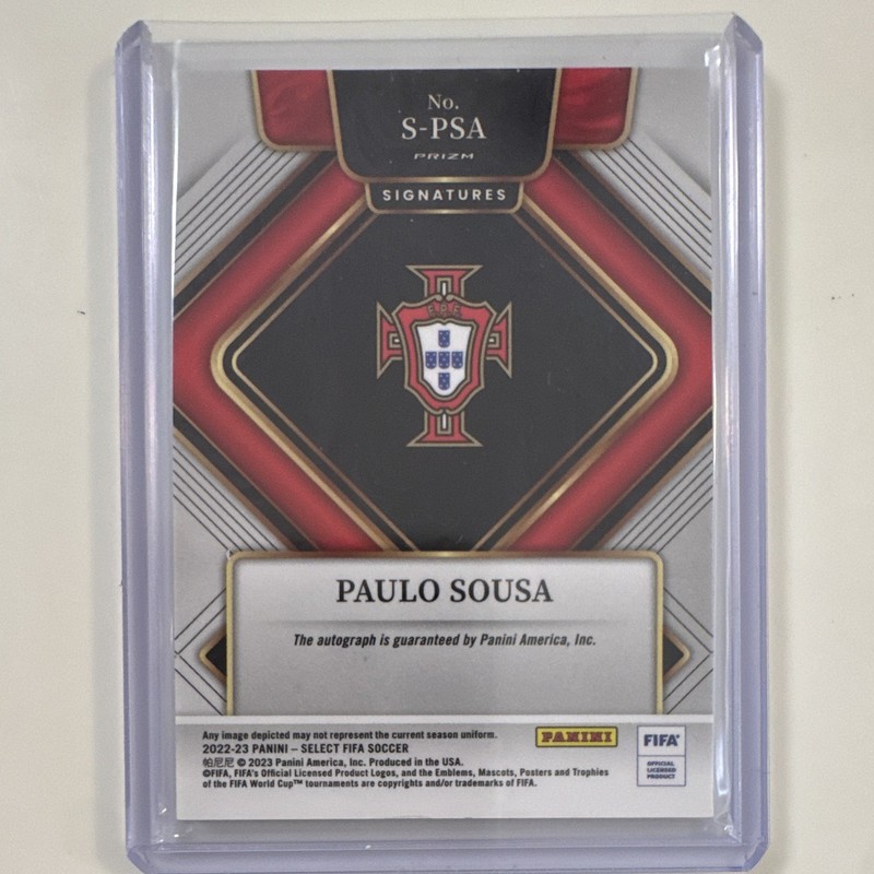Panini Select FIFA 2022-23 Signatures Paulo Sousa Portugal Silver Prizm Auto view 2
