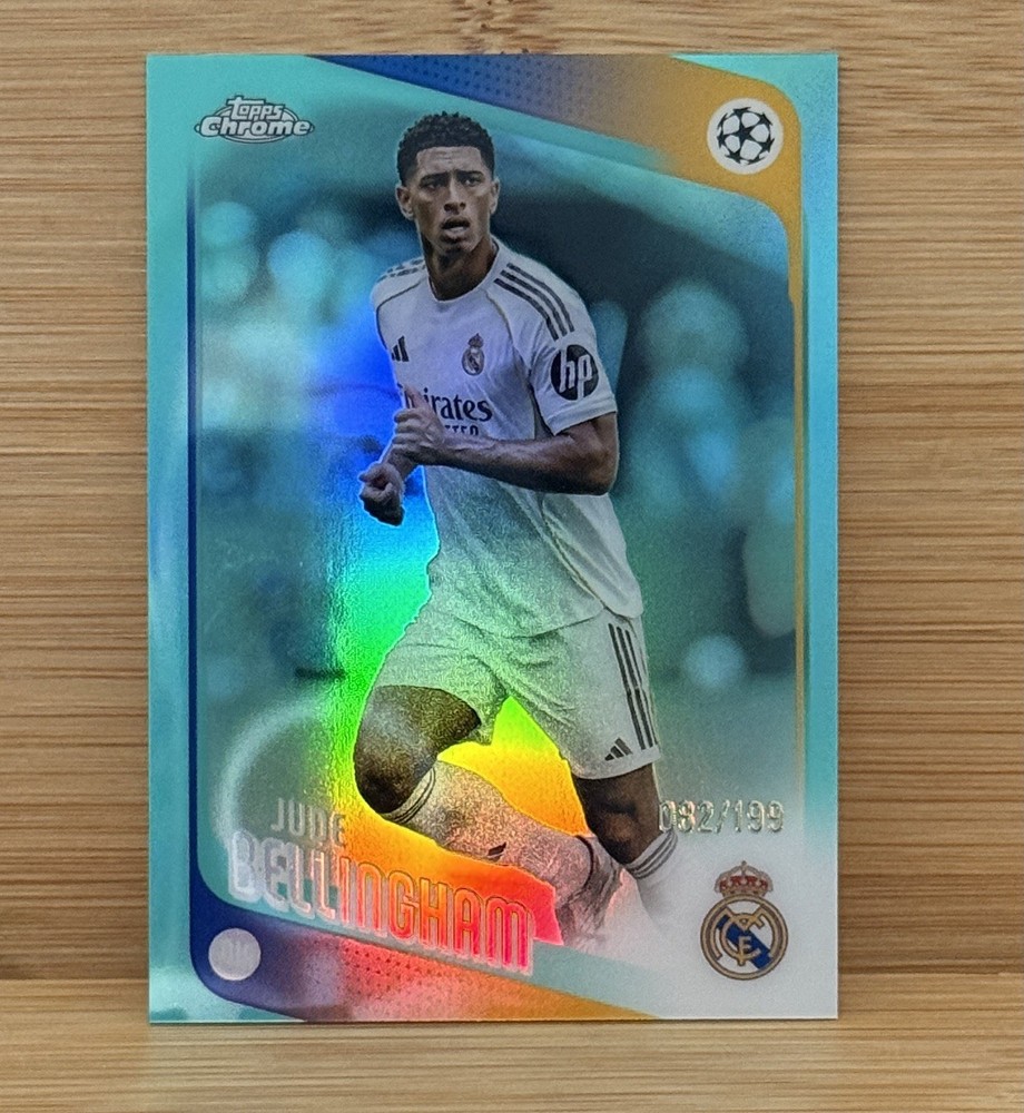 JUDE BELLINGHAM 2025-26 TOPPS CHROME UCL AQUA REFRACTOR /199 #64