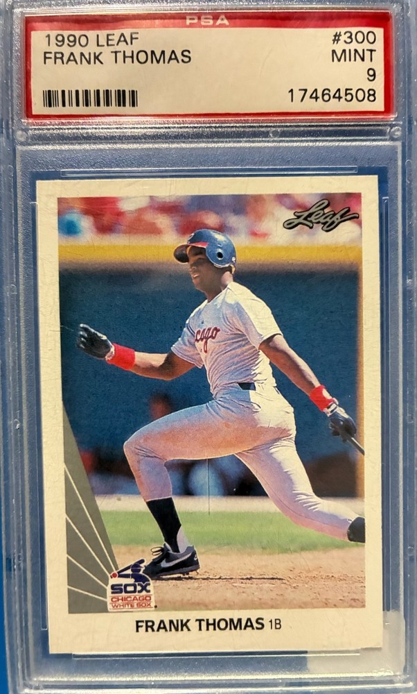 FRANK THOMAS CHICAGO WHITE SOX 1990 LEAF # 300, GRADED BY PSA MINT 9
