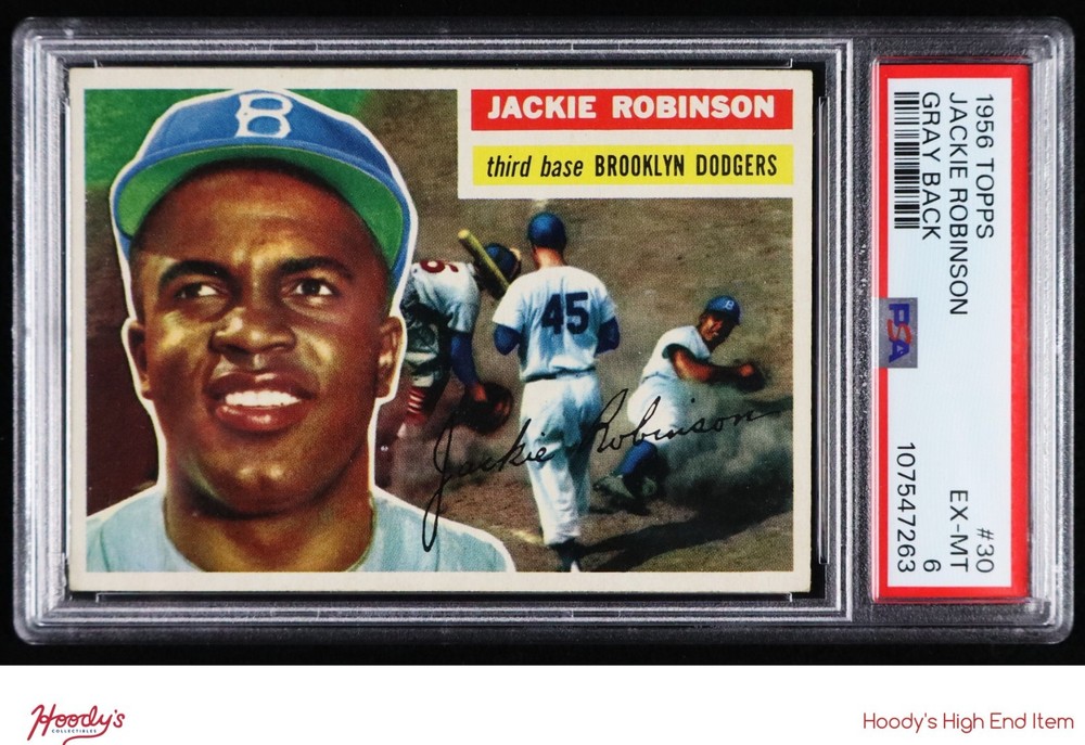 1956 Topps #30 Jackie Robinson PSA 6 EX-MT CENTERED DODGERS HOF