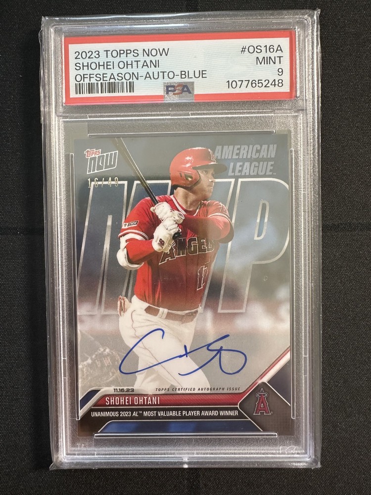 2023 Topps Now SHOHEI OHTANI OS-16A PSA 9 MVP Blue ON CARD AUTO /49 Mint 9