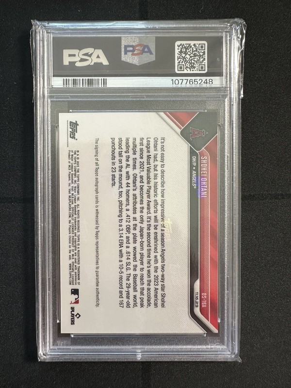 2023 Topps Now SHOHEI OHTANI OS-16A PSA 9 MVP Blue ON CARD AUTO /49 Mint 9 view 2