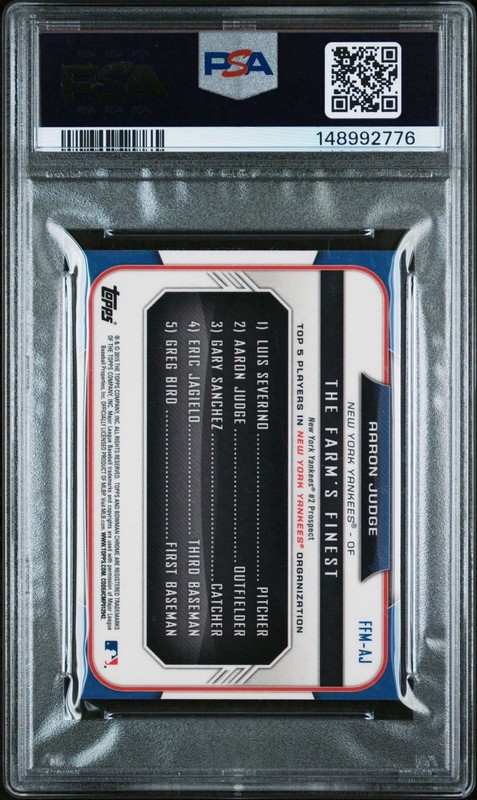 Aaron Judge 2015 Bowman Farm's Finest Mini Chrome Shimmer Refractor PSA 8 view 2