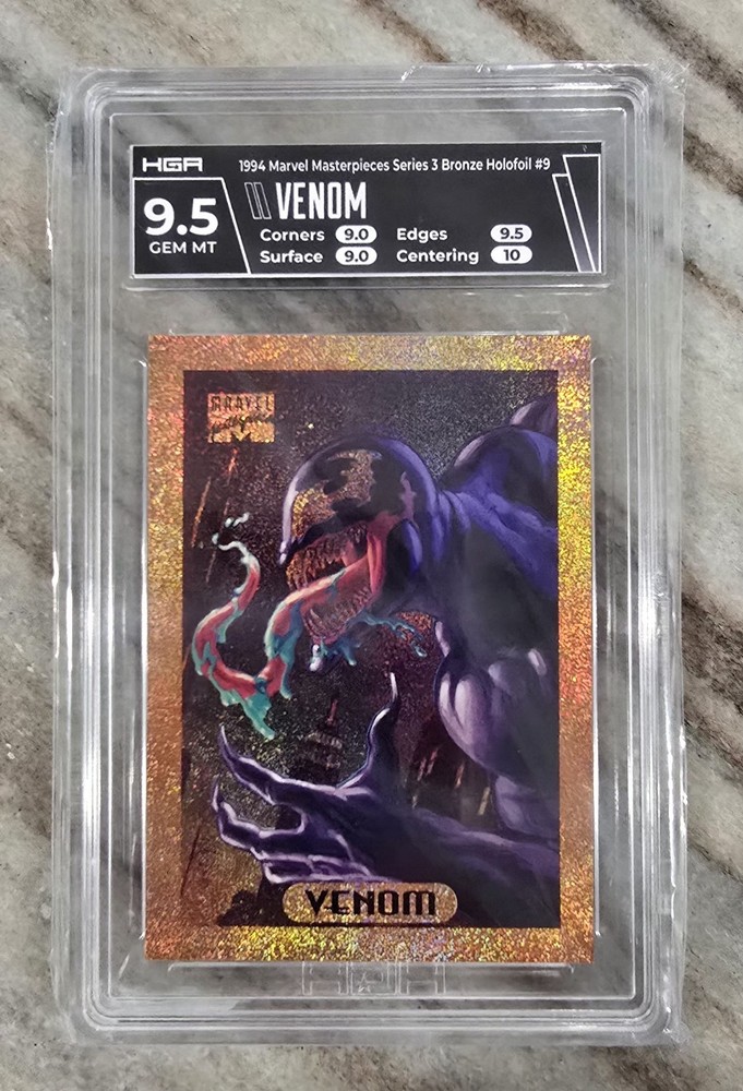 1994 Marvel Masterpieces Venom BRONZE HOLOFOIL HGA 9.5 GEM MINT MT