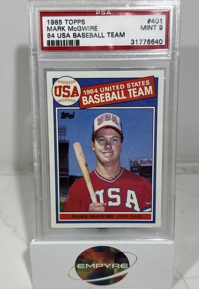 1985 Topps #401 Mark Mcgwire 1984 Usa Baseball Team PSA 9