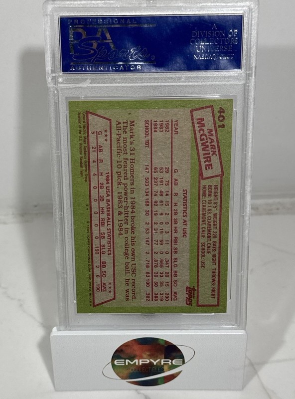 1985 Topps #401 Mark Mcgwire 1984 Usa Baseball Team PSA 9 view 2