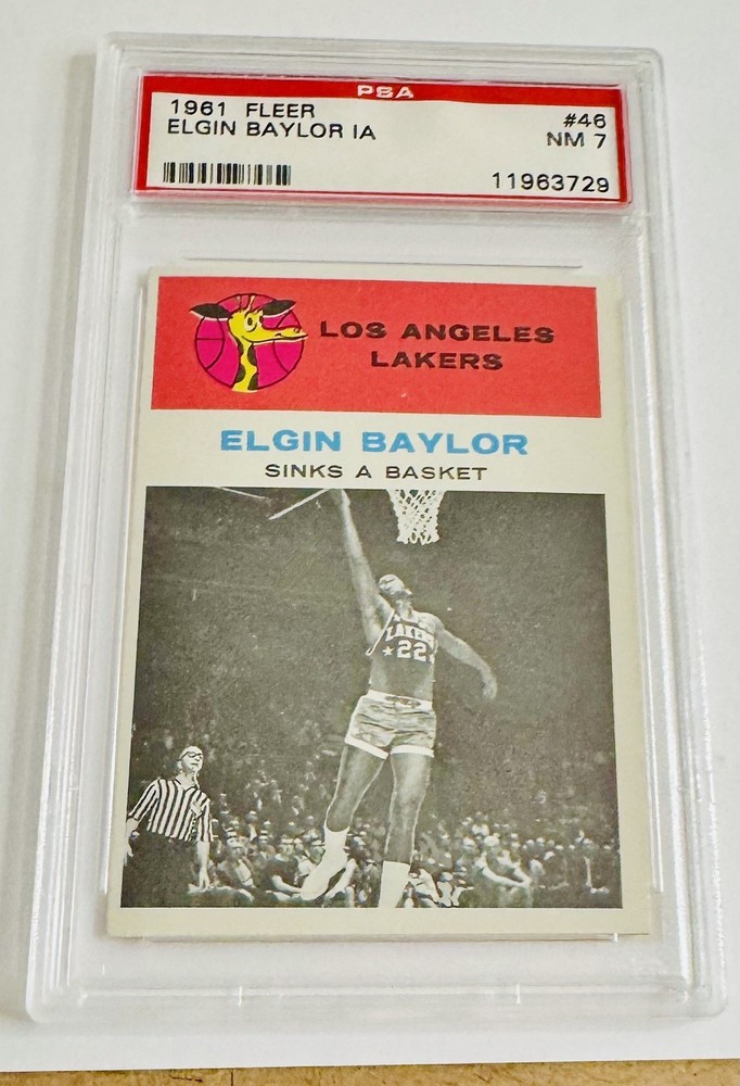 1961 Fleer #46 Elgin Baylor PSA 7 NM Los Angeles Lakers HOF Vintage Card