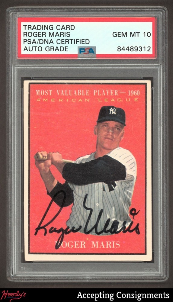 1961 Topps #478 Roger Maris MVP YANKEES Autograph PSA / DNA GEM MINT AUTO 10