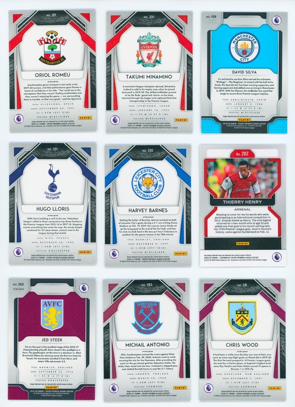 9x Panini Prizm Premier League Card Lot: Thierry Henry, Silva, Lloris, Wood 1S3 view 2