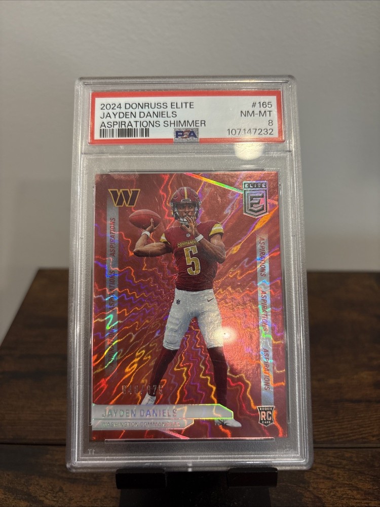 2024 Panini Donruss Elite - Jayden Daniels #165 Aspirations Shimmer /875 PSA 8
