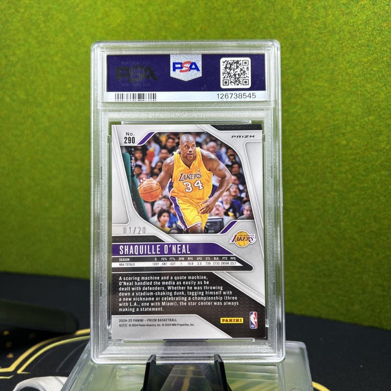 2024 Panini Prizm #290 Shaquille O’Neal Cherry Blossom Choice 01/20 PSA 9 view 2
