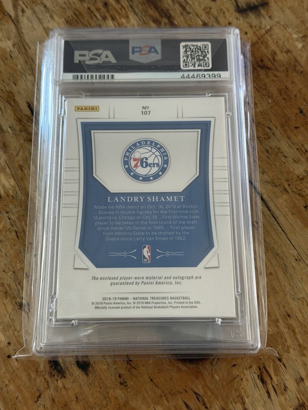 2018-19 Panini National Treasures #107 Landry Shamet RC Auto /99 RPA Rookie view 2