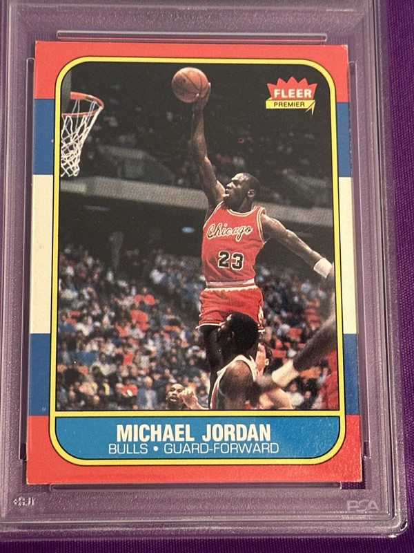 1986 Fleer Michael Jordan  #57 PSA ! FRESH GRADE! SEND OFFERS!      LOOKS NICER! view 2