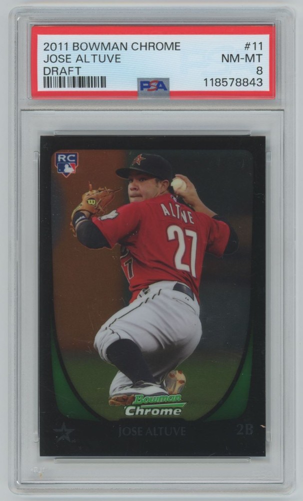 Jose Altuve 2011 Bowman Draft Picks & Prospects Chrome RC PSA 8 #11 Houston