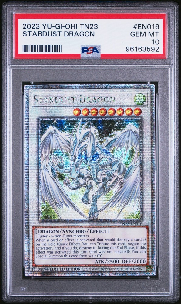 PSA 10 GEM MINT Yugioh Stardust Dragon TN23-EN016 Quarter Century Secret Rare