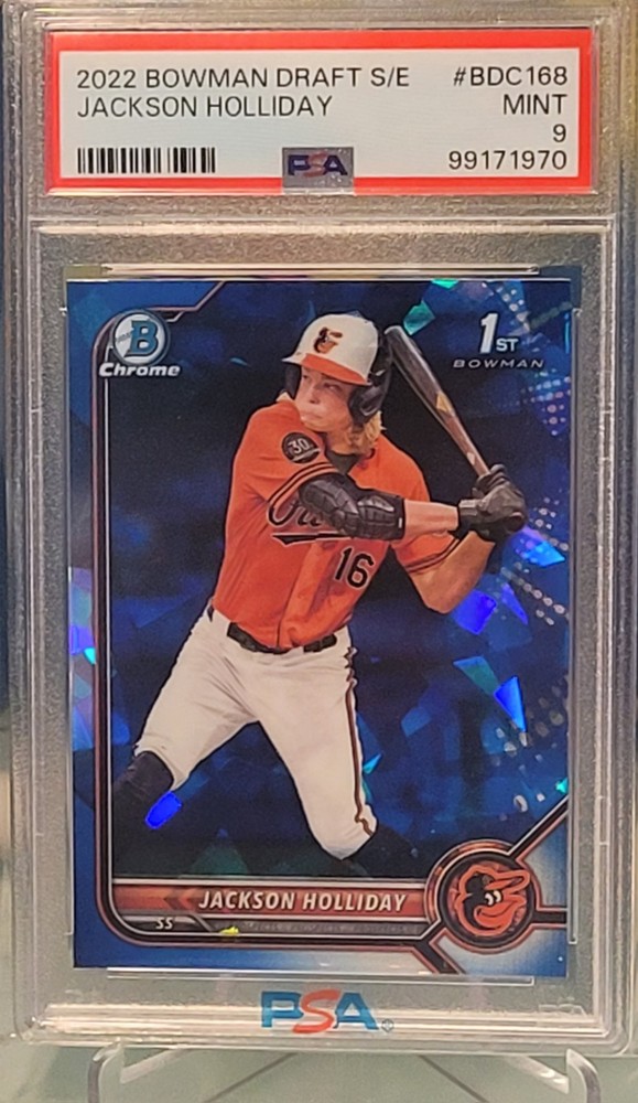 2022 Bowman Draft Chrome Jackson Holliday #BDC168 Sapphire Edition PSA 9 MINT view 1