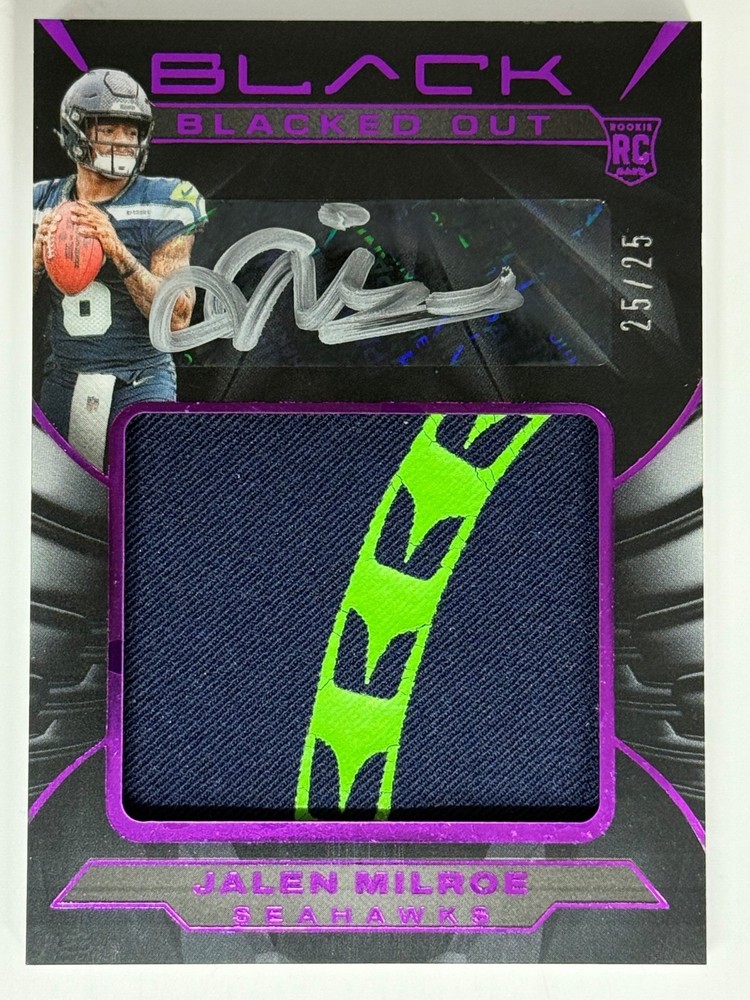 2025 Black Jalen Milroe RPA 25/25 Blacked Out Bookend  Rookie Patch Auto SSP