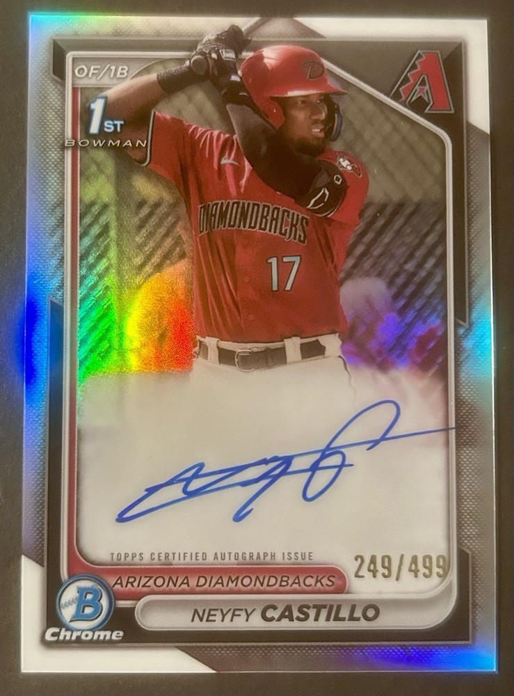 Neyfy Castillo 2024 Bowman Chrome 1st Prospect Refractor AUTO /499 Diamondbacks view 1