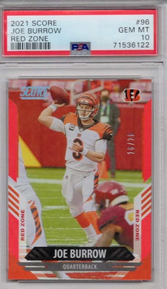 2021 Score JOE BURROW /20 PSA 10 SSP Red Zone Second Year Gem Mint Bengals POP 3
