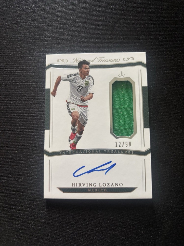2018 Panini National Treasures Hirving Lozano Patch Auto On Card /99 Player Worn