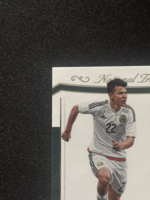 2018 Panini National Treasures Hirving Lozano Patch Auto On Card /99 Player Worn view 2