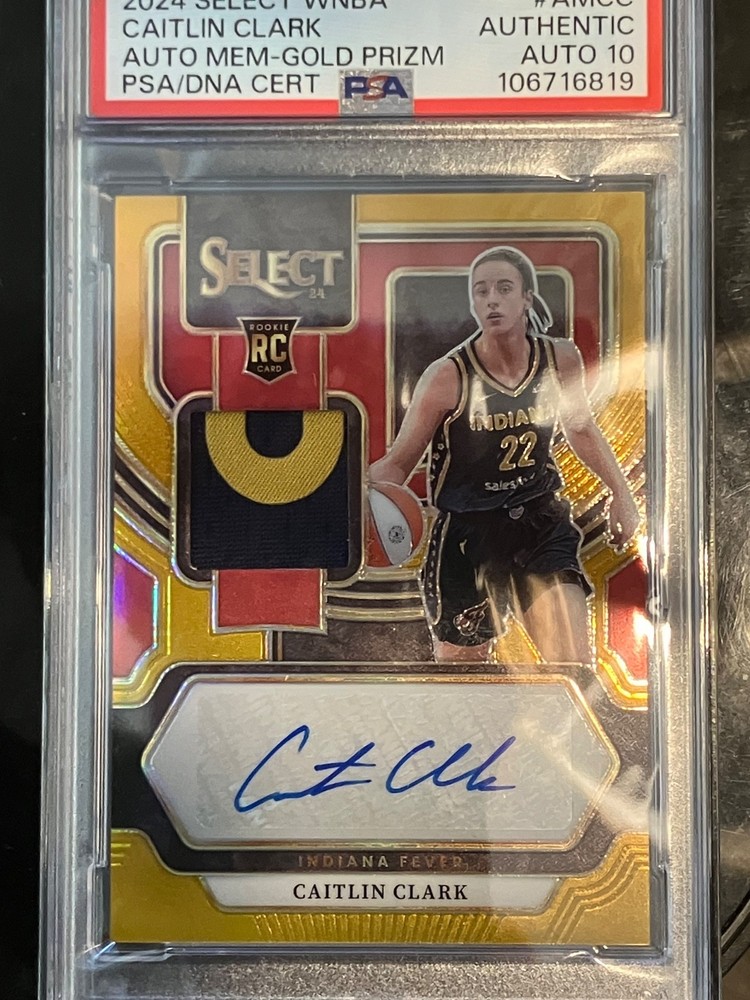 Caitlin Clark 2024 Panini Select WNBA  Autographed Memorabilia #AM-CC Gold Prizm