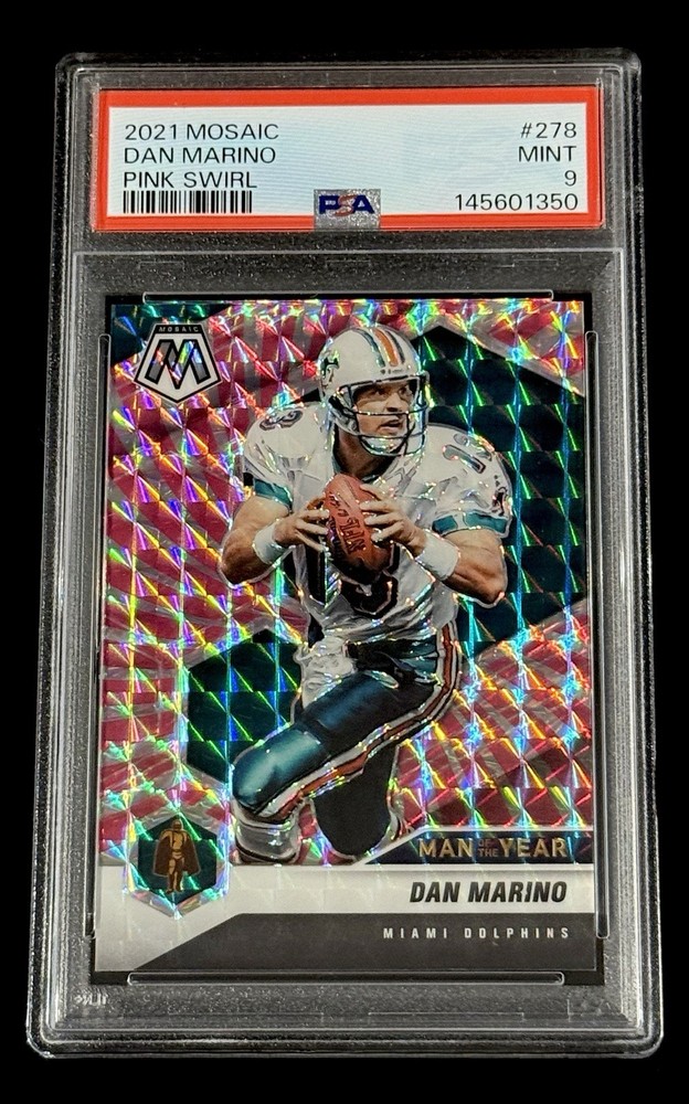 Dan Marino 2021 Panini Mosaic Pink Swirl Prizm #’d/11 PSA 9 MINT HOF Dolphins