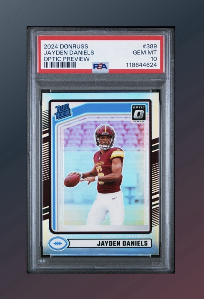 2024 Donruss Optic Preview  Holo Jayden Daniels RC PSA 10