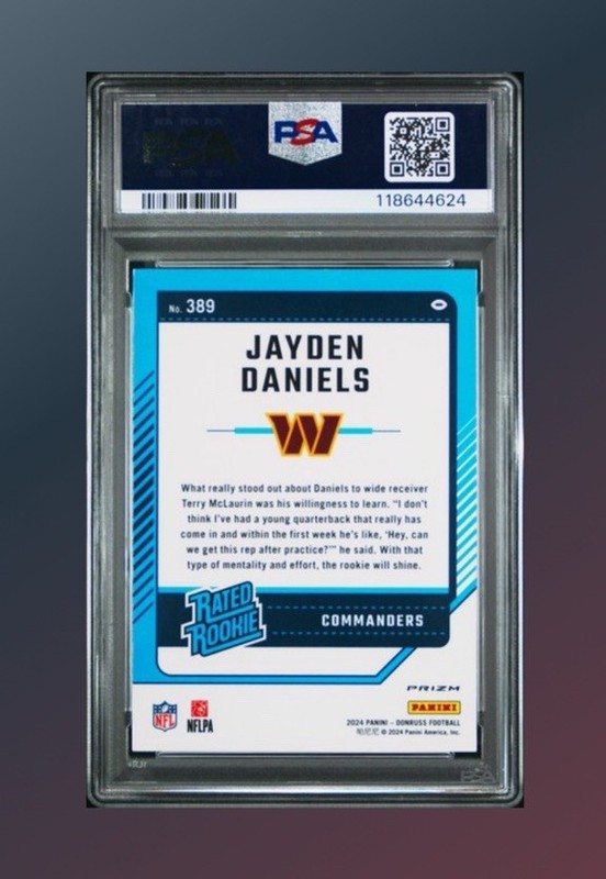 2024 Donruss Optic Preview  Holo Jayden Daniels RC PSA 10 view 2