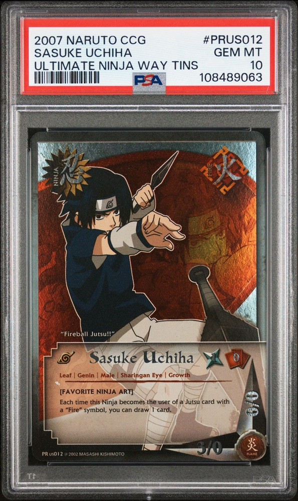 2007 NARUTO CCG SASUKE UCHIHA ULTIMATE NINJA WAY TINS PSA 10