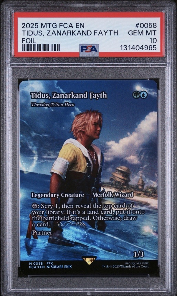 Tidus, Zanarkand Fayth - Thrasios, Triton Hero (Showcase) Foil PSA 10 GM