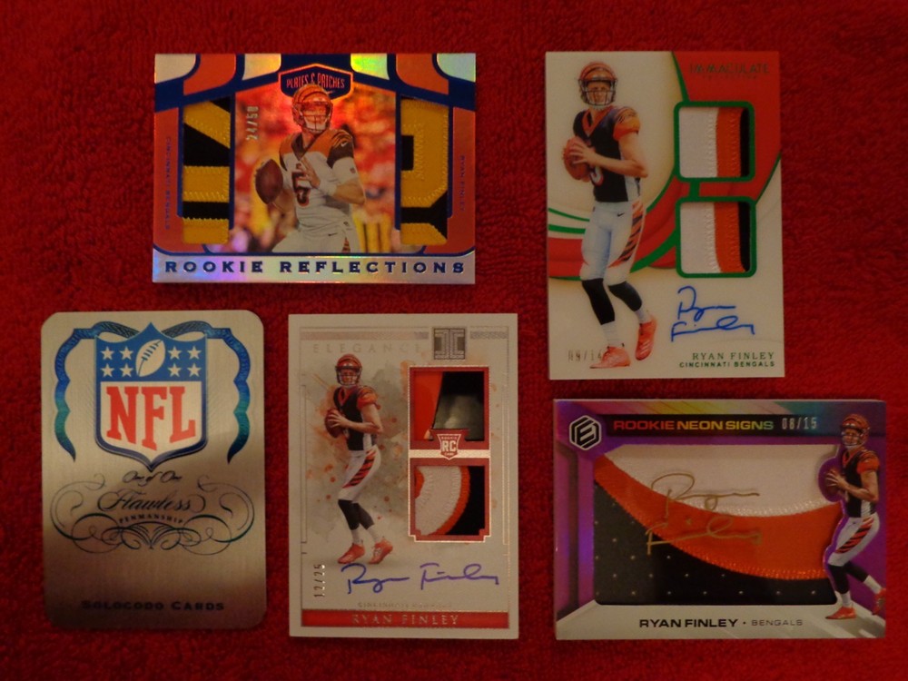 4 Ryan Finley short print 3 AUTO's Immaculate Impeccable Elements Plates Patches