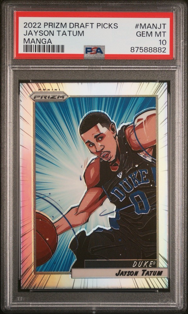 Jayson Tatum 2022 Panini Prizm Draft Picks Manga Case Hit SSP PSA 10 Duke